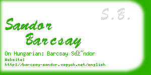 sandor barcsay business card